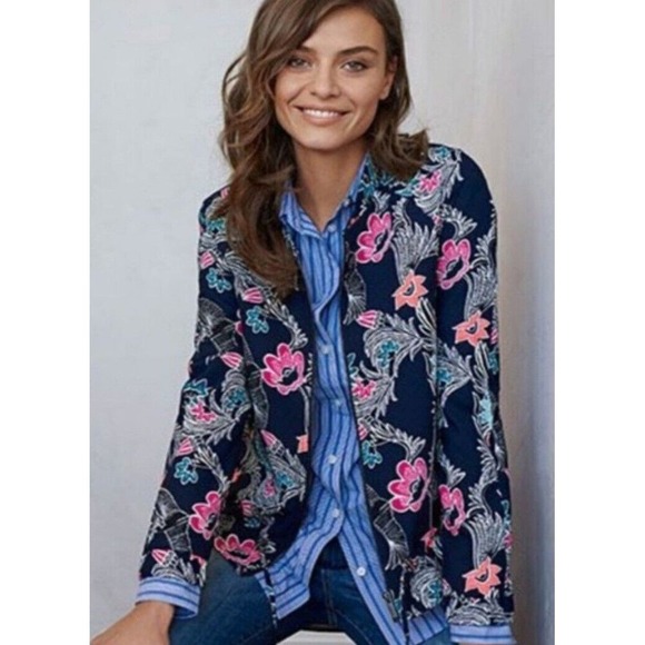 Bright Banana Republic spring Floral tropical Jacket size Large outdoor vacation - Picture 6 of 6